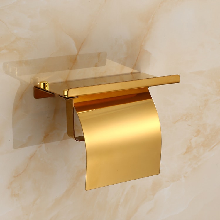 Stainless Steel Toilet Paper Holder – Bathroom Tissue Roll Storage Rack