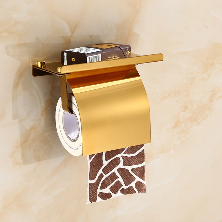 Stainless Steel Toilet Paper Holder – Bathroom Tissue Roll Storage Rack