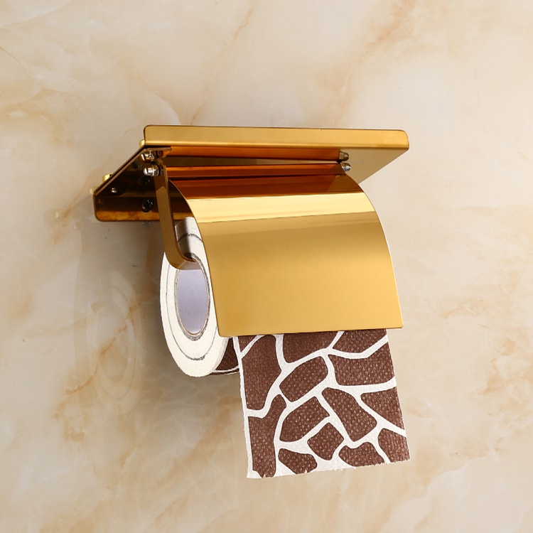 Stainless Steel Toilet Paper Holder – Bathroom Tissue Roll Storage Rack