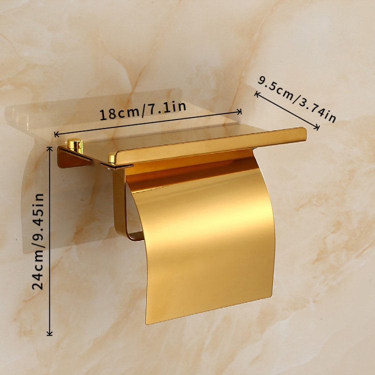 Stainless Steel Toilet Paper Holder – Bathroom Tissue Roll Storage Rack