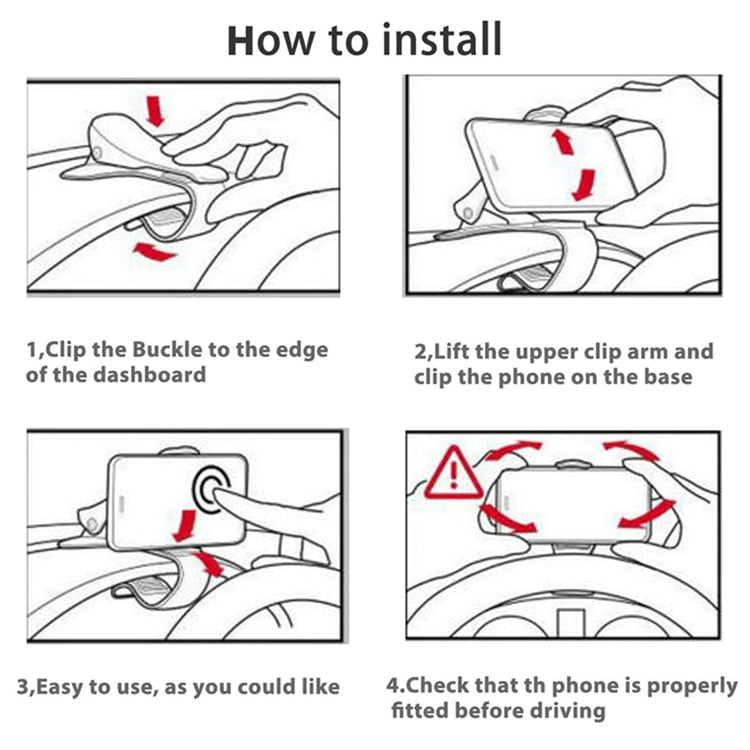 360° Clip-On Car Phone Holder – Universal Adjustable Mobile Mount