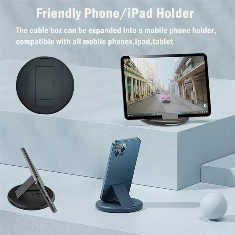 Portable Multi-functional Data Cable Storage Box, Fast Charging Mobile Phone Holder, Multi Head Adaptor for Charging