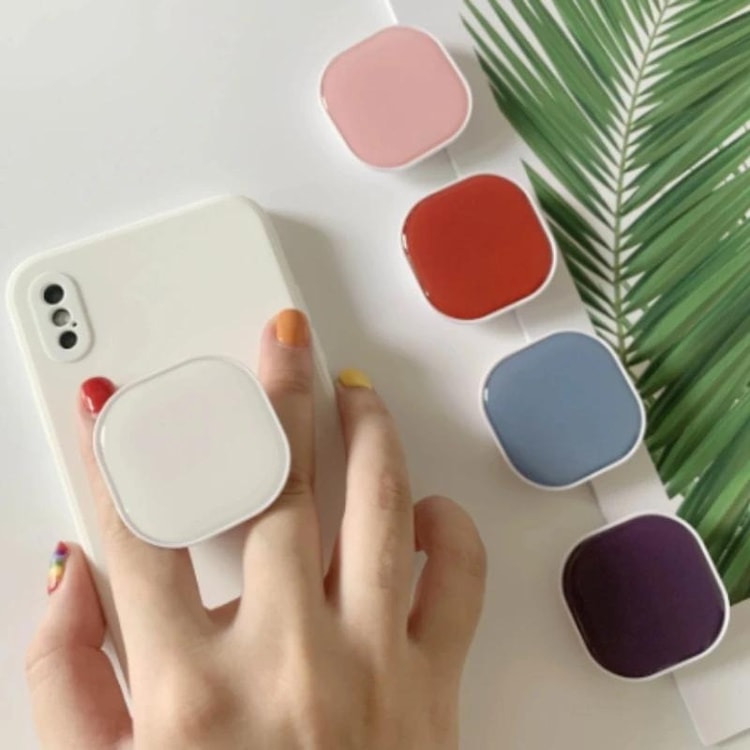Cute Square Phone Grip with 360° Rotating Finger Ring Stand