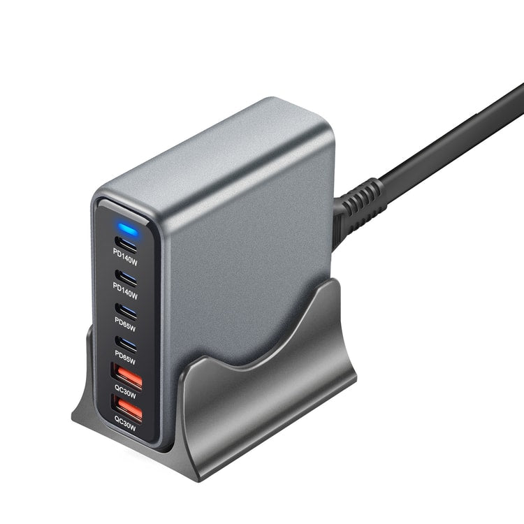6-Port GaN USB-C Charging Station – Desktop Charger for Laptops, Tablets & Phones