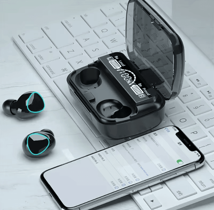 M10 Wireless Earbuds with Charging Case & Portable Power Bank