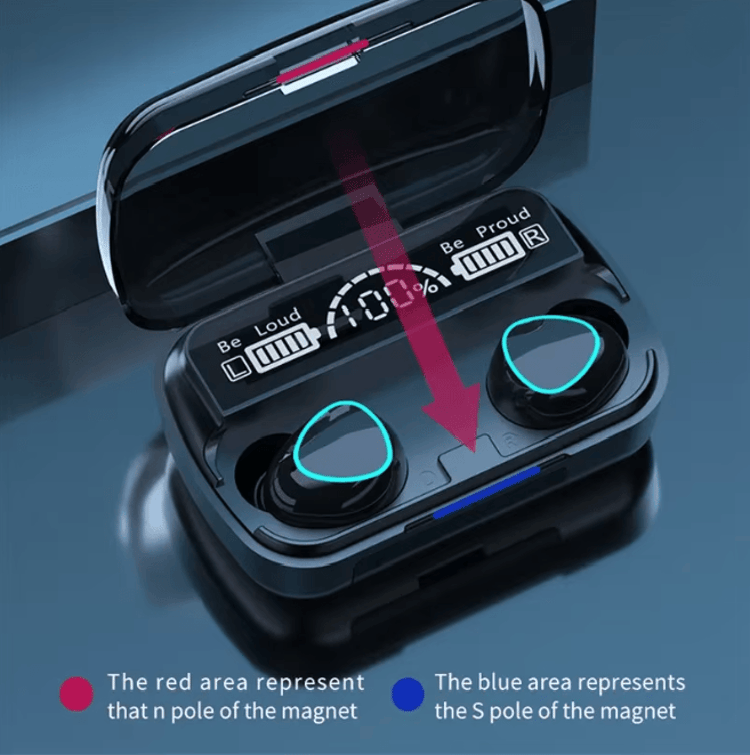 M10 Wireless Earbuds with Charging Case & Portable Power Bank