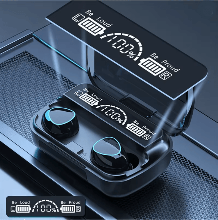 M10 Wireless Earbuds with Charging Case & Portable Power Bank