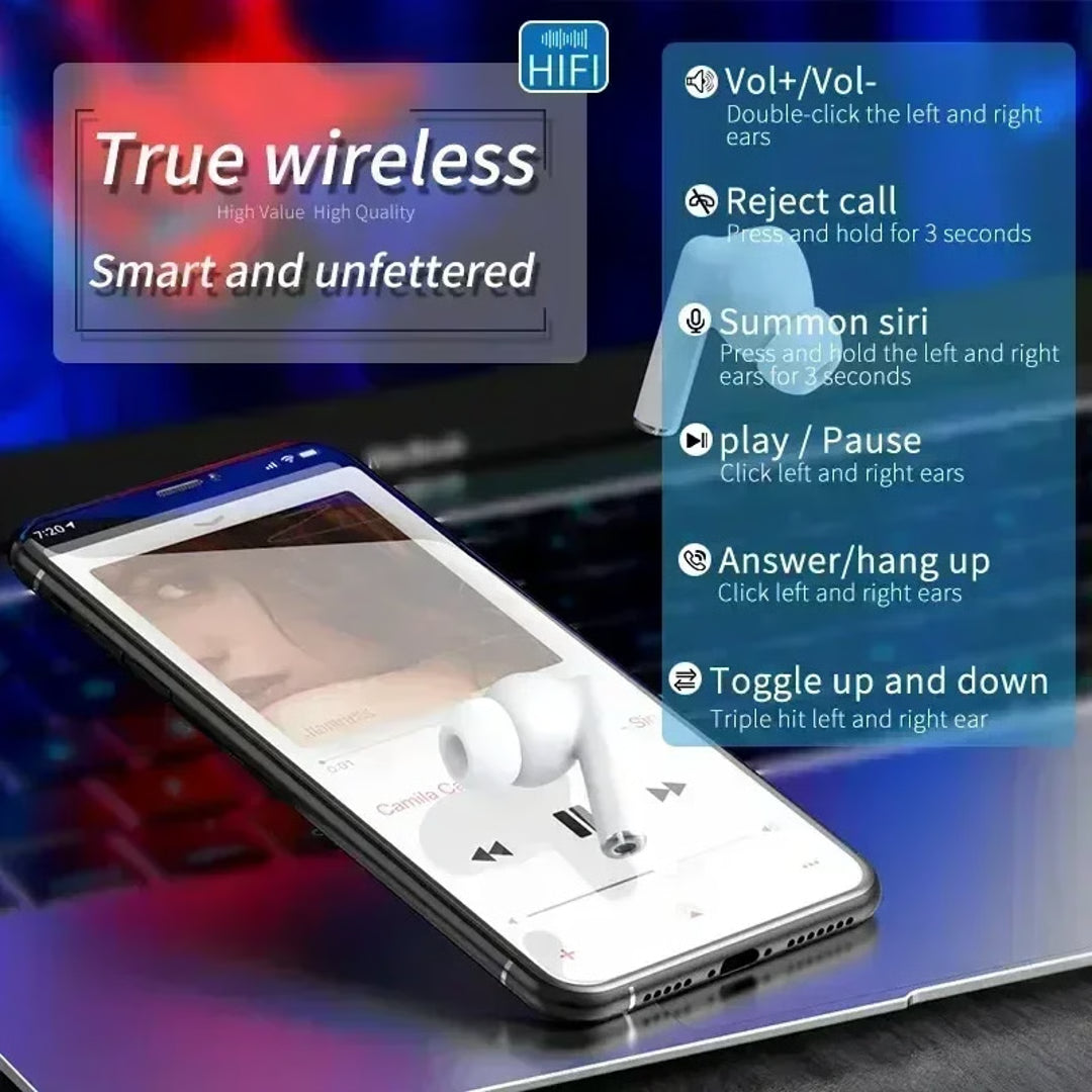 Waterproof Wireless Headphones with Built-In Microphone