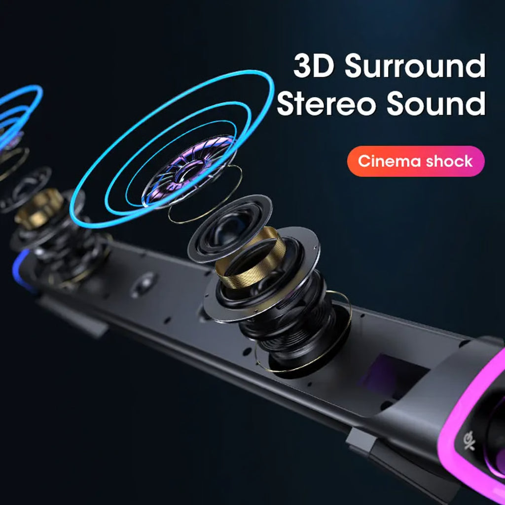 Wireless Bluetooth Computer Speaker Soundbar with Stereo Audio