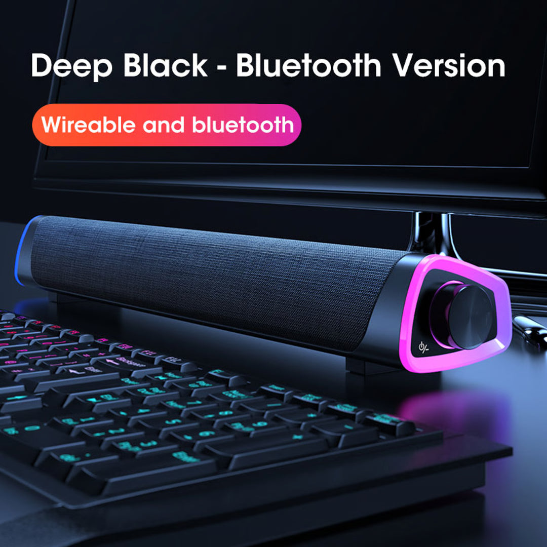 Wireless Bluetooth Computer Speaker Soundbar with Stereo Audio