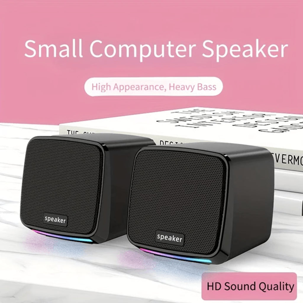 Mini Computer Speakers with Stereo Sound and LED Lights