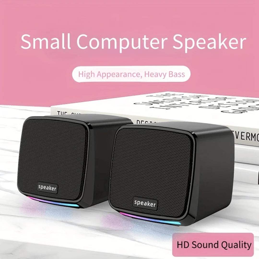 Mini Computer Speakers with Stereo Sound and LED Lights