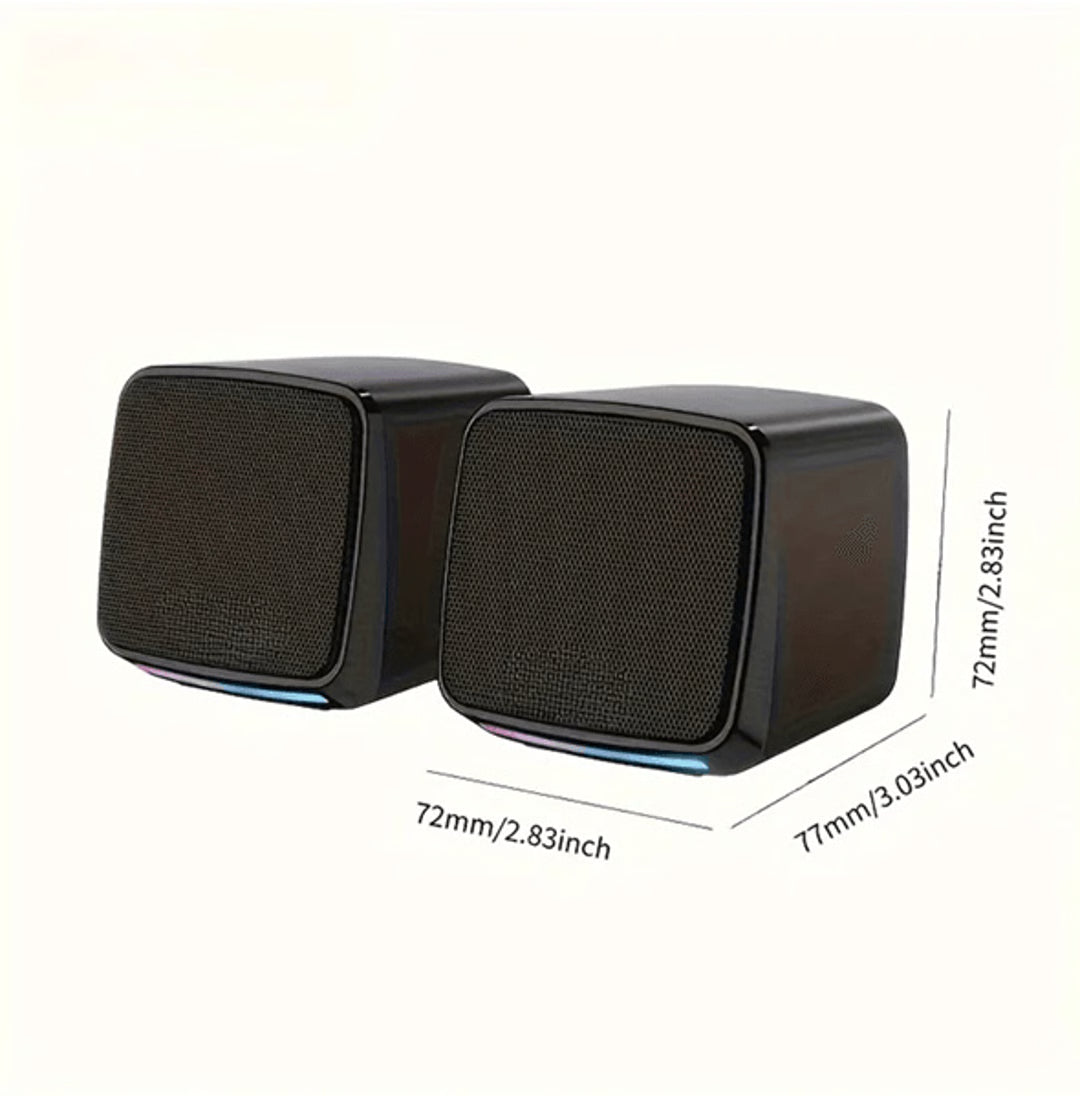 Mini Computer Speakers with Stereo Sound and LED Lights