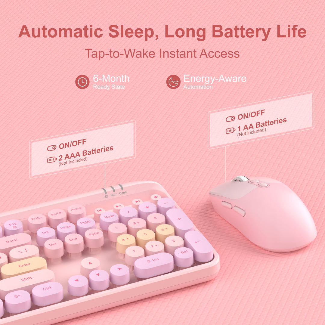 Wireless Gaming Keyboard and Mouse Combo with Adjustable DPI Mouse