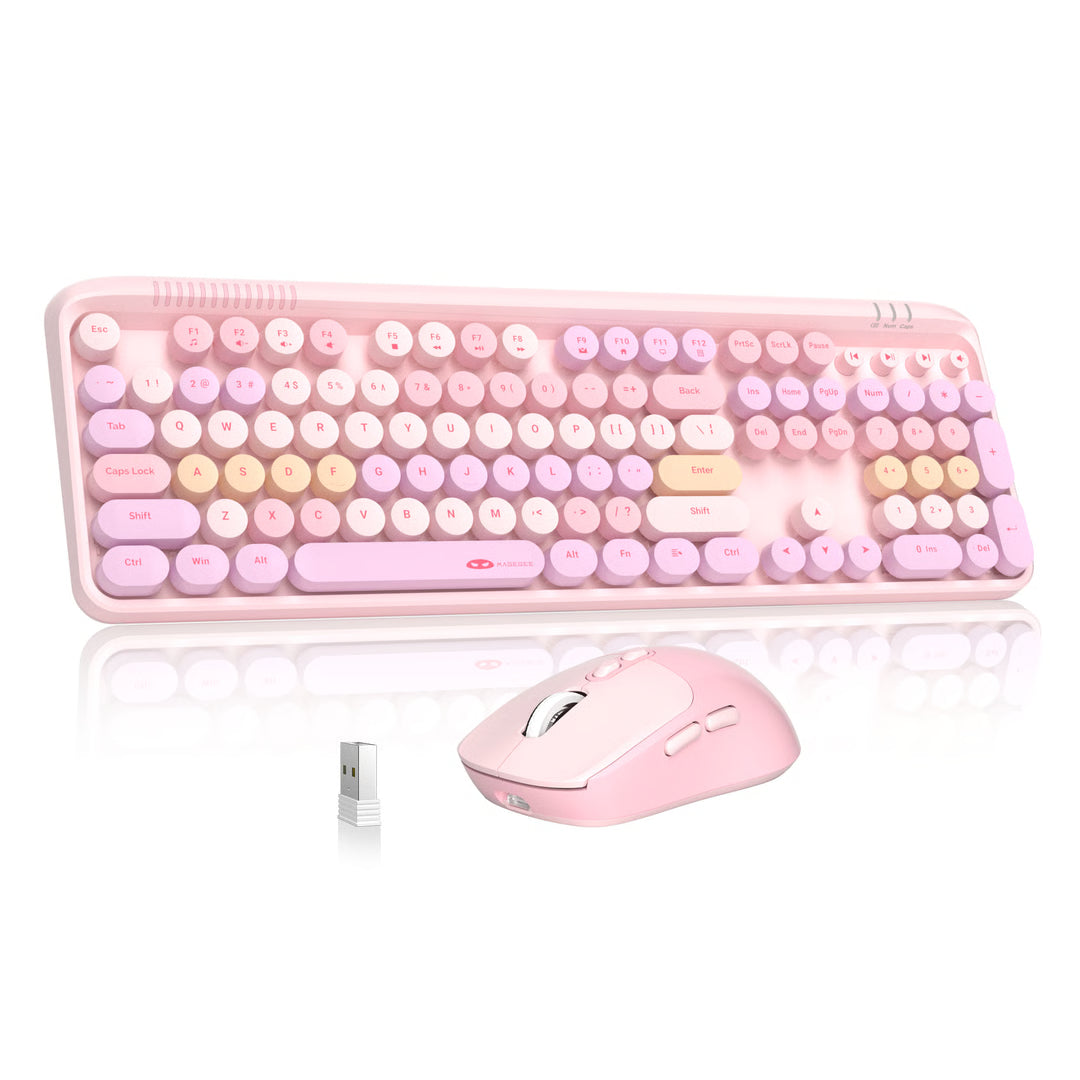 Wireless Gaming Keyboard and Mouse Combo with Adjustable DPI Mouse