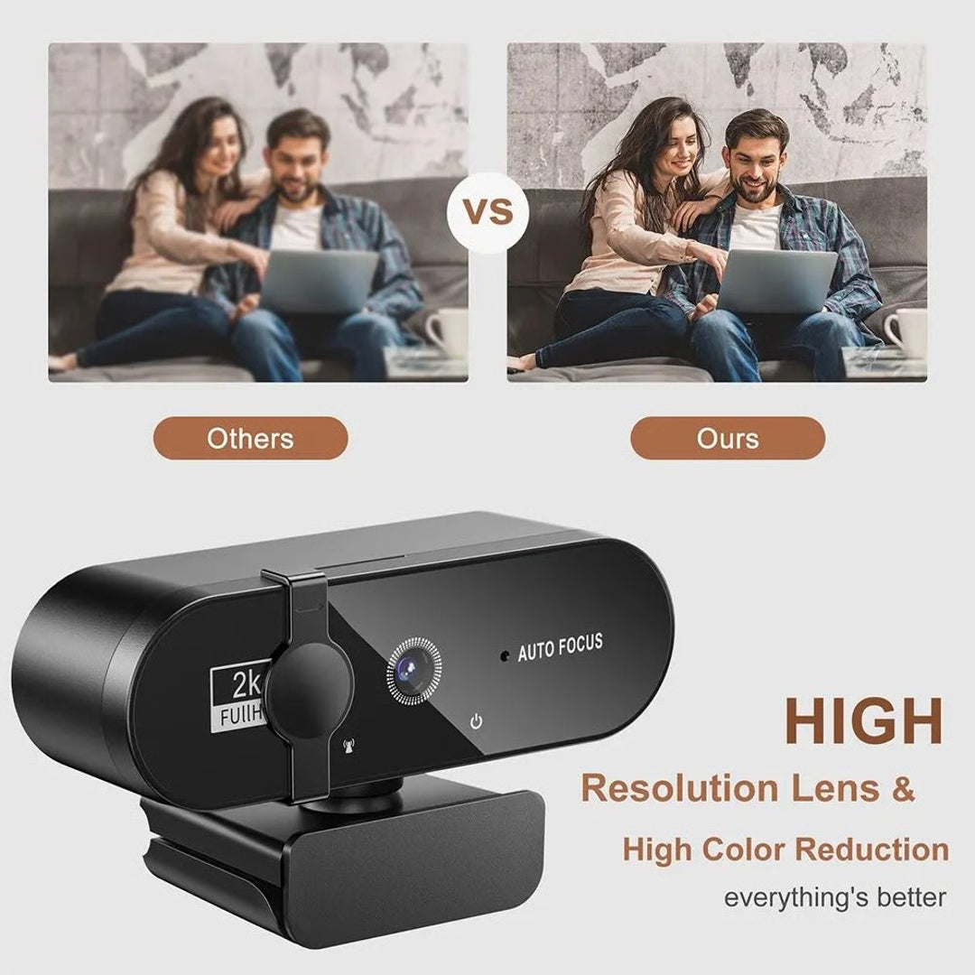 HD USB Webcam with Built-In Microphone