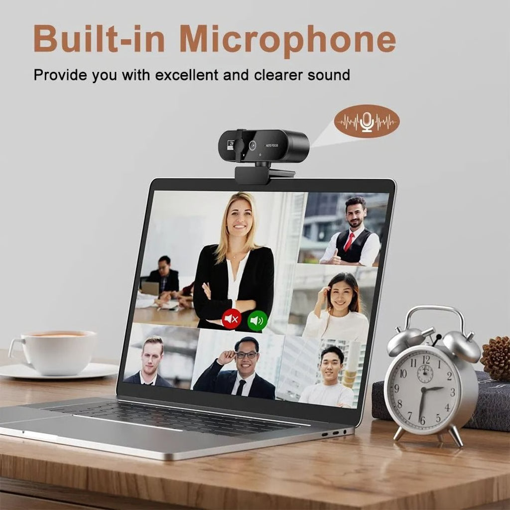HD USB Webcam with Built-In Microphone